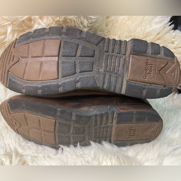 GEORGIA BOOTS 7” BROWN LEATHER PULL ON BOOTS KIDS SIZE 5.5 - Picture 4 of 7